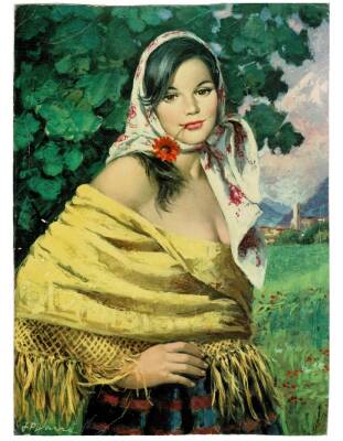 Güzel Kadın Büyük Boy Kartpostal KRT9128 - 1