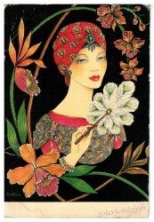 Güzel Kadın Kartpostal KRT3340 - Gökçekoleksiyon