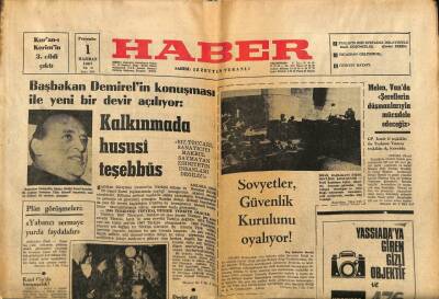Haber Gazetesi 1 Haziran 1967 - Başbakan Demirelin Konuşması İle Yeni Bir Devir Açılıyor GZ90260 - 1