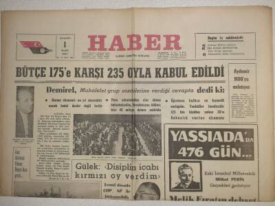 Haber Gazetesi - 1 Mart 1967 - Bütçe 175e Karşı 235 Oyla Kabul Edildi GZ112624 - 1