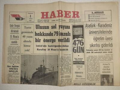 Haber Gazetesi - 1 Nisan 1967 - Ulusun Sol Yayını Hakkında 79 İmzalı Önerge Verildi GZ112574 - 1