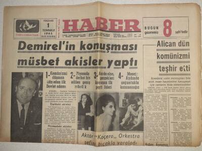 Haber Gazetesi - 1 Temmuz 1965 - Yılmaz Güney Orkestra Şefini Bıçakladı GZ112560 - 1