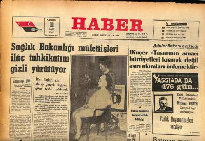 Haber Gazetesi 11 Mart 1967 -Sağlık Bakanlığı Müfettişleri İlaç Tahkikatını Gizli Yürütüyor GZ86722 - 1