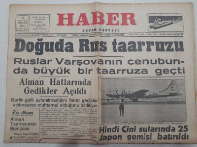 Haber Gazetesi 13 Ocak 1945 - Doğuda Rus Taarruzu GZ71760 - 1