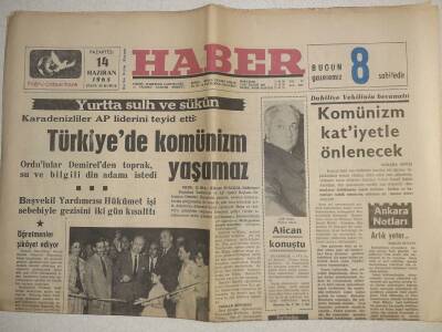 Haber Gazetesi - 14 Haziran 1965 - Ordulular Demirelden Toprak, Su Ve Din Adamı İstediler GZ112455 - 1