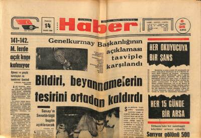 Haber Gazetesi 14 Mart 1966 - Bildiri , Beyannamelerin Tesirini Ortadan Kaldırdı GZ76277 - 1