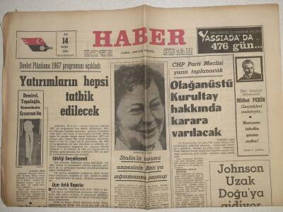 Haber Gazetesi - 14 Mart 1967 - Johnson Uzak Doğuya Gidiyor GZ112491 - 1