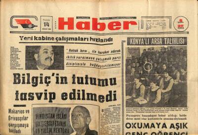 Haber Gazetesi 14 Nisan 1966 - Makarios ve Grivasçılar Çarpışmaya Başladı GZ90250 - 1
