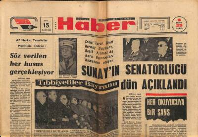 Haber Gazetesi 15 Mart 1966 - Pıtyondan Geçen Türk Demir Yolu İptal Edilecek... GZ76278 - 1