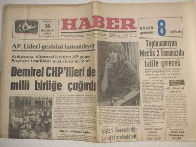 Haber Gazetesi - 16 Haziran 1965 - Demirel CHPlileri de Milli Birliğe Çağırdı GZ112454 - 1