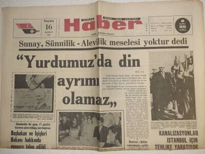 Haber Gazetesi - 16 Haziran 1966 - Yurdumuzda Din Ayrımı Olamaz GZ112497 - 1