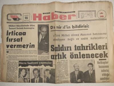 Haber Gazetesi - 16 Nisan 1966 - İsmet İnönüİrtacaa İzin Vermeyin GZ112594 - 1