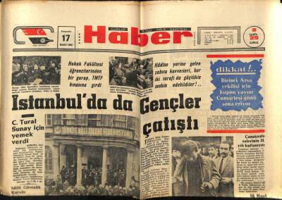 Haber Gazetesi 17 Mart 1966 - İstanbulda Gençler Çatıştı GZ76332 - 1