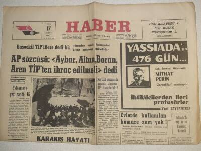 Haber Gazetesi - 17 Şubat 1967 - AP Sözcüsü Aybar,Altan,Boran Aren TİPten İhraç Edilmeli Dedi GZ112485 - 1