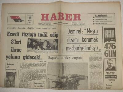 Haber Gazetesi - 18 Mart 1967 - Ecevit Tüzüğü Tadil Edip 8leri İhraç Yoluna Gidecek GZ112484 - 1