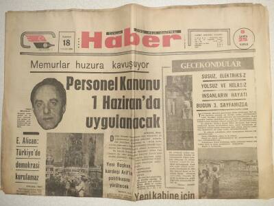 Haber Gazetesi - 18 Nisan 1966 - Ekrem Alican,Türkiyede Demokrasi Kurulamaz GZ112592 - 1