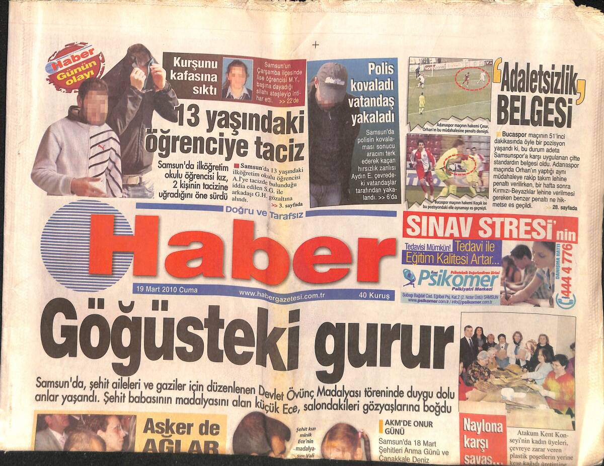 Haber Gazetesi 19 Mart 2010 - Bucaspor, Samsunspor Maçında 