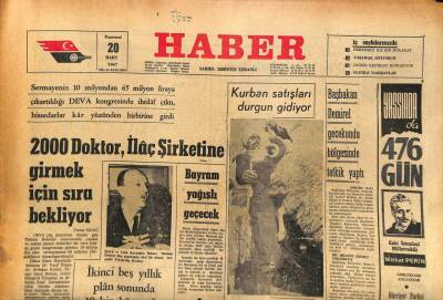 Haber Gazetesi 20 Mart 1967 - 2000 Doktor , İlaç Şirketine Girmek İçin Sıra Bekliyor GZ86804 - 1