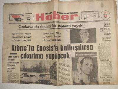 Haber Gazetesi - 20 Nisan 1966 - Kıbrısta Enosise Kalkışılırsa Çıkarma Yapılacak GZ112590 - 1