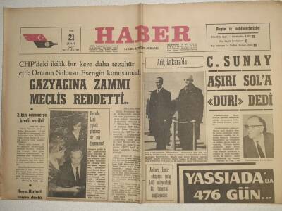 Haber Gazetesi - 21 Şubat 1967 - Sunay Aşırı Sola Dur Dedi, Gazyağına Zammı Meclis Reddetti GZ112622 - 1
