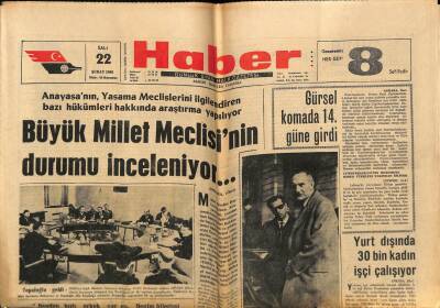 Haber Gazetesi 22 Şubat 1966 - Büyük Millet Meclisinin Durumu İnceleniyor GZ76330 - 1