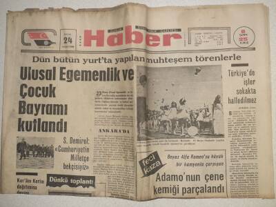 Haber Gazetesi - 24 Nisan 1966 - Ulusal Egemenlik Bayramı Kutlandı GZ112586 - 1