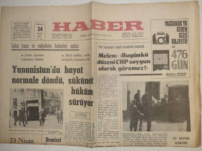 Haber Gazetesi - 24 Nisan 1967 - Yunanistanda Hayat Normale Döndü GZ112529 - 1