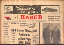 Haber Gazetesi 25 Ocak 1967 - Mehmed Akif Ersoy'un Oğlu Dün Öldü - Fransa'dan 14 Milyon Dolar Kredi Alıyoruz GZ158693 - Gökçekoleksiyon