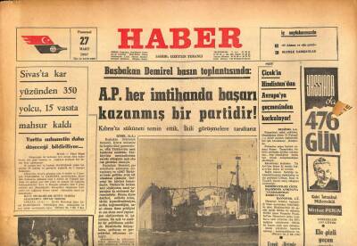 Haber Gazetesi 27 Mart 1967 - Sivasta Kar Yüzünden 350 Yolcu , 15 Vasıta Mahsur Kaldı GZ85841 - 1