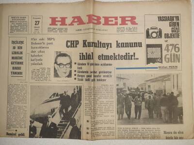 Haber Gazetesi - 27 Nisan 1967 - Yılın Nişanı Esen Çiftçi - Ömer Tığrak GZ112538 - 1