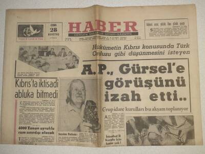 Haber Gazetesi - 28 Ağustos 1964 - AP Gürsele Görüşünü İzah Etti GZ112460 - 1