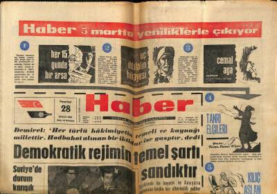 Haber Gazetesi 28 Şubat 1966 - Demokratik Rejimin Temel Şartı Sandıktır GZ76331 - 1