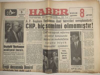 Haber Gazetesi - 3 Temmuz 1965 - Cüneyt Gökçer İstenmeyen Adam İlan Edildi GZ112558 - 1
