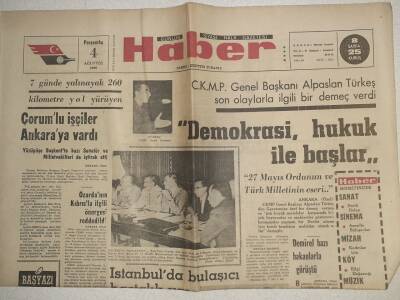 Haber Gazetesi - 4 Ağustos 1966 - Çorumlu İşçiler Ankaraya Vardı GZ112506 - 1