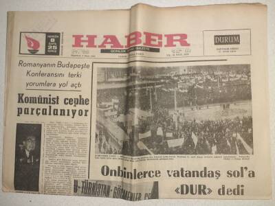 Haber Gazetesi - 4 Mart 1968 - On Binlerce Vatandaş Sola Dur Dedi GZ112596 - 1