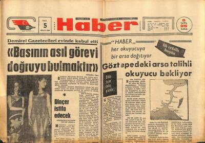 Haber Gazetesi 5 Nisan 1966 - Demirel Gazetecileri Evinde Kabul Etti GZ90244 - 1