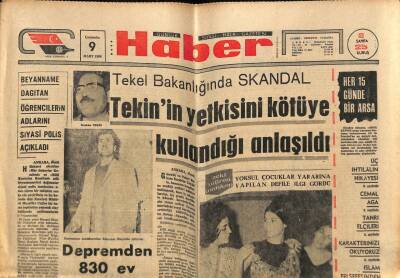 Haber Gazetesi 9 Mart 1966 - Tekel Bakanlığında SKANDAL GZ76272 - 1