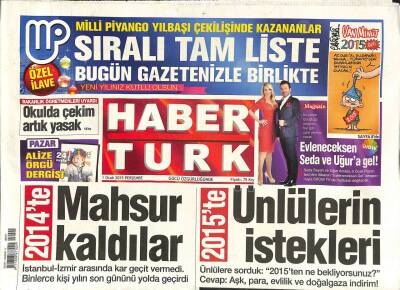 Haber Türk Gazetesi 1 Ocak 2015 - 2014ün En Çok Kazandıran Oyuncusu Lawrence GZ109080 - 1