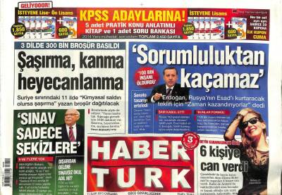 Haber Türk Gazetesi 11 Eylül 2013 - Erdoğan Sorumluluktan Kaçamaz GZ107750 - 1