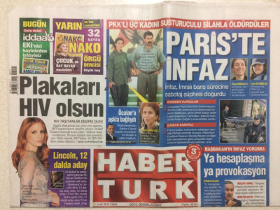 Haber Türk Gazetesi 11 Ocak 2013 - Pariste İnfaz,Fidan Doğan Leyla Söylemez Öldürüldü GZ27940 - 1
