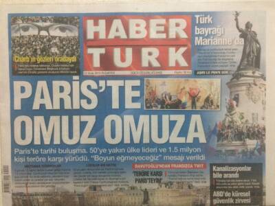 Haber Türk Gazetesi 12 Ocak 2015 - Pariste Omuz Omuza GZ29359 - 1