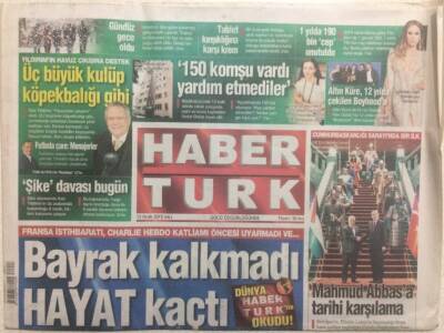 Haber Türk Gazetesi 13 Ocak 2015 - Bayrak Kalkmadı Hayat Kaçtı GZ29381 - 1