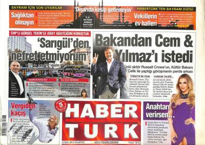 Haber Türk Gazetesi 14 Ekim 2013 - Ünlü Aktör Russell Croweun , Kültür Bakanı Çelik İle Yaptığı Görüşmenin Perde Arkası GZ113255 - 1