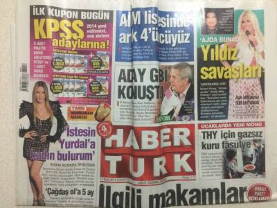 Haber Türk Gazetesi 14 Eylül 2013 - Yıldız Savaşları,Bülent ErsoyAjda Pekkan Bunadı GZ29702 - 1