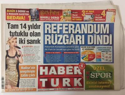 Haber Türk Gazetesi 14 Kasım 2010 - Referandum Rüzgarı Dindi GZ26417 - 1