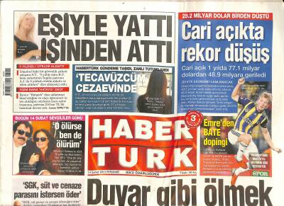 Haber Türk Gazetesi 14 Şubat 2013 - Müslüm Baba , Solunum Cihazına Bağlı Uyutuluyor - Lady Gaga Dört Konserini Erteledi GZ125392 - 1
