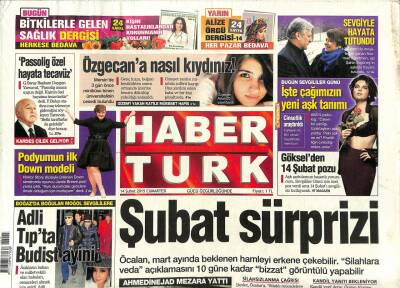 Haber Türk Gazetesi 14 Şubat 2015 - Adli Tıpta Budist Ayini, Şubat Sürprizi GZ107424 - 1