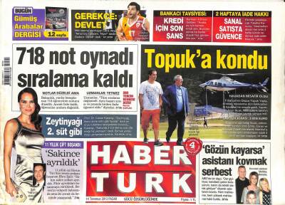 Haber Türk Gazetesi 14 Temmuz 2013 - 11 Yıllık Çift Ebru Şallı Ve Harun Tan Boşandı GZ109039 - 1