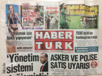 Haber Türk Gazetesi 15 Ağustos 2015 - Volkan Şenle 3 Yıllık Anlaşma İmzalandı GZ27927 - 1