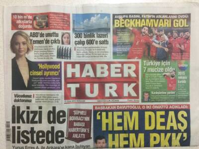 Haber Türk Gazetesi 15 Ekim 2015 - Başbakan Davutoğlu O İki Örgütü Açıkladı Hem DEAŞ Hem PKK GZ29268 - 1